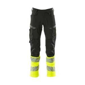Mascot Accelerate Safe Arbejdsbukser med knælommer , Full Stretch - 19879-711 Hi-Vis gul - sort/hi-vis gul / 76C56 - Bukser - beklædning - DISCOUNT