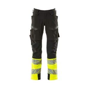 MascotAccelerate Safe Bukser Knælommer, Full Stretch 19179-511-0917 sort/hi-vis gul - sort/hi-vis gul - sort/hi-vis gul / 82C58 - Bukser - Baglomme - Bukser