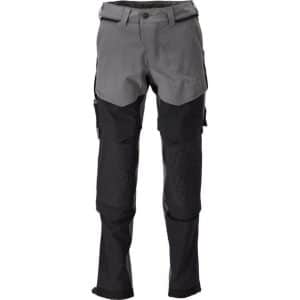 MascotCustomized Arbejdsbukser, Knælommer, stretch 22279-605-8909 stengrå/sort - 82C47 - Bukser - Baglomme - Bukser