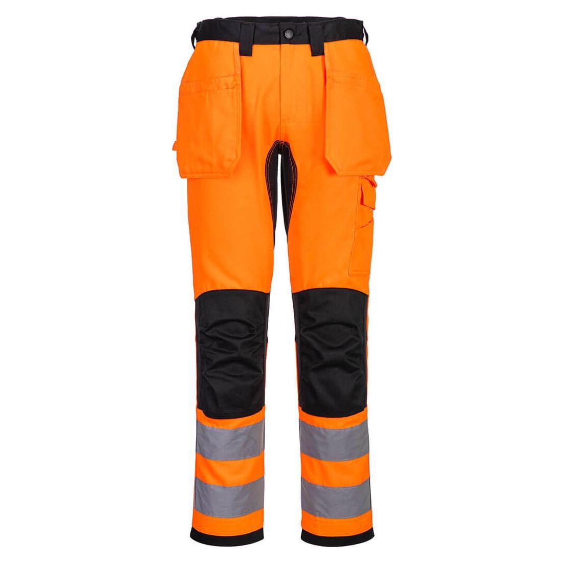 Portwest CD889 - WX2 Eco hi-vis stretch bukser med hængelommer - Orange/Sort / 40 - Bukser - EN 14404 Type 2 niveau 0 - Herre