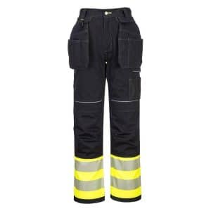 Portwest PW3 hi-vis kl.1 bukser med hængelommer PW307 - Gul/Sort / 46 - Bukser - Portwest - Underdele