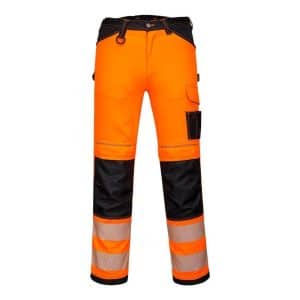 Portwest PW3 hi-vis letvægts stretch bukser PW303 - Orange/Sort / 46 - Bukser - NODISCOUNT - Spar20%