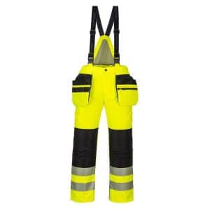 Portwest PW3 hi-vis vinter bukser PW351 - Gul/Sort / XXL - Bukser - Isolerende mod kulde - NODISCOUNT