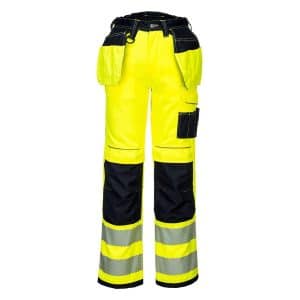 Portwest T501 arbejdsbukser med hængelommer - HI-VIS Gul / sort / 33 - Bukser - EN 14404 Type 2 niveau 0 - Hængelommer
