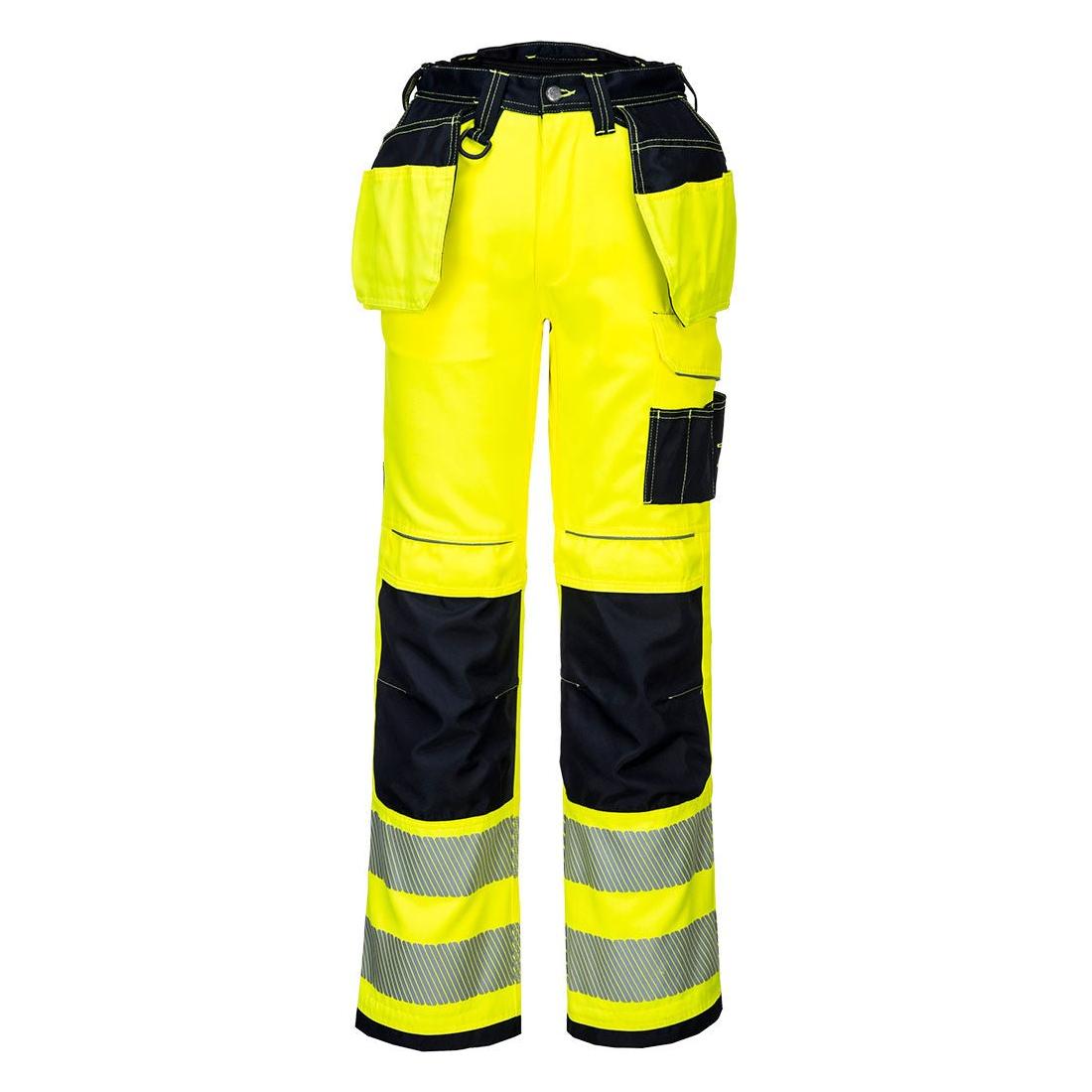 Portwest T501 arbejdsbukser med hængelommer - HI-VIS Gul / sort / 33 - Bukser - EN 14404 Type 2 niveau 0 - Hængelommer
