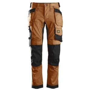 Snickers AW Bukser stretch med hylsterlommer brun/sort 6241 - brun/sort / 252 - Bukser - Cordura - EN 14404