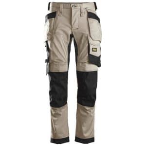 Snickers AW Bukser stretch med hylsterlommer khaki/sort 6241 - khaki/sort / 150 - Bukser - Arbejdsbukser - Cordura