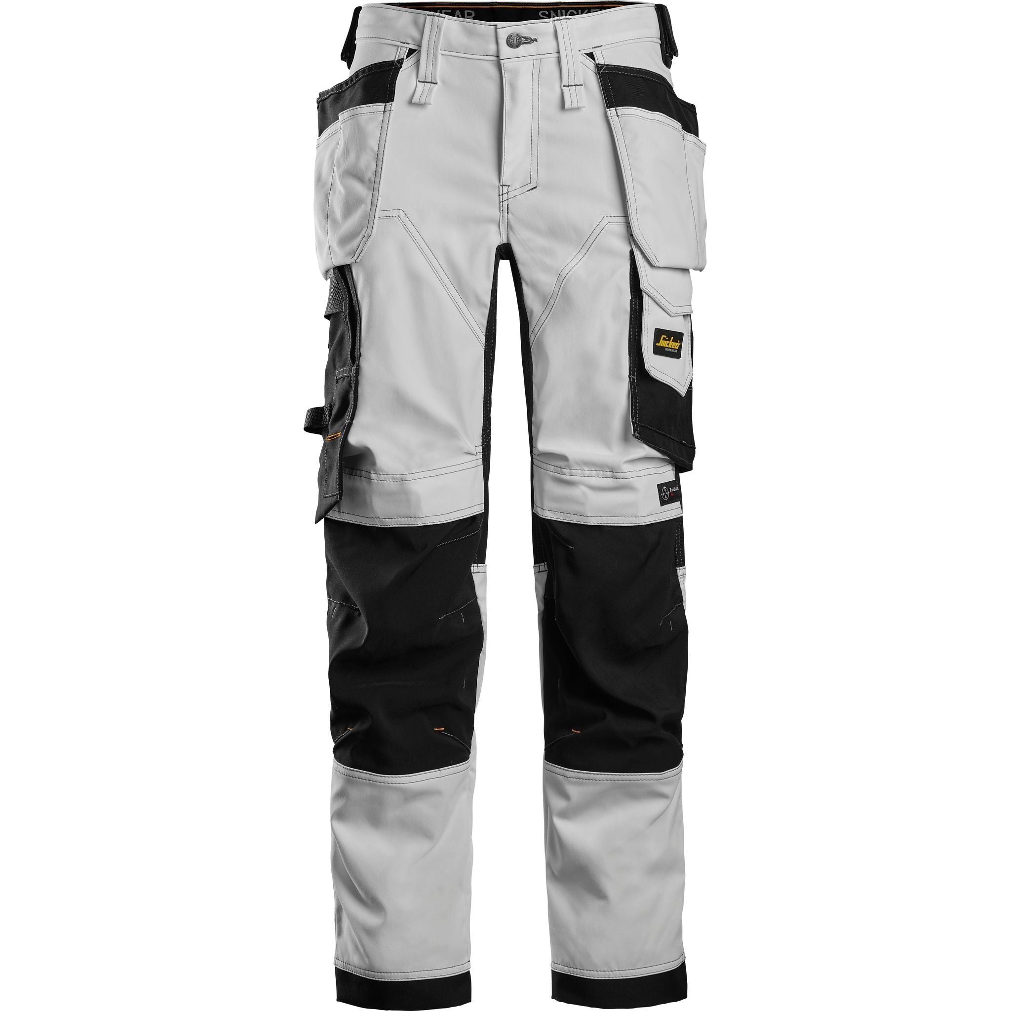 Snickers AW damebukser stretch med hylsterlommer 6247 - hvid/sort / 19 - Bukser - Bukser - Dame
